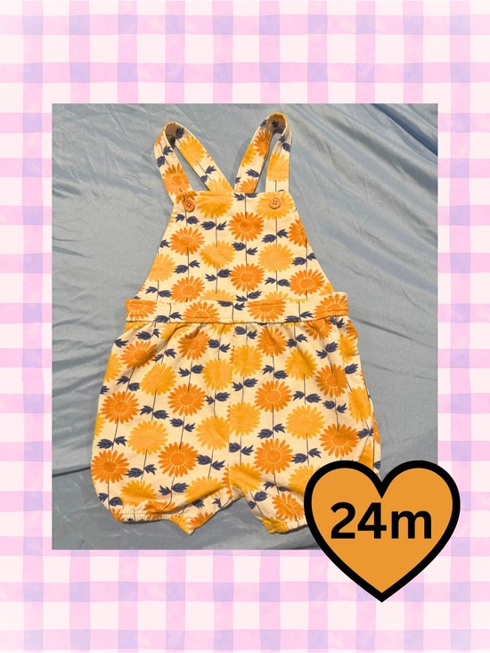 Pekkle Other - 3 for $15 /Sunflower Print Yellow Toddler Romper Overalls